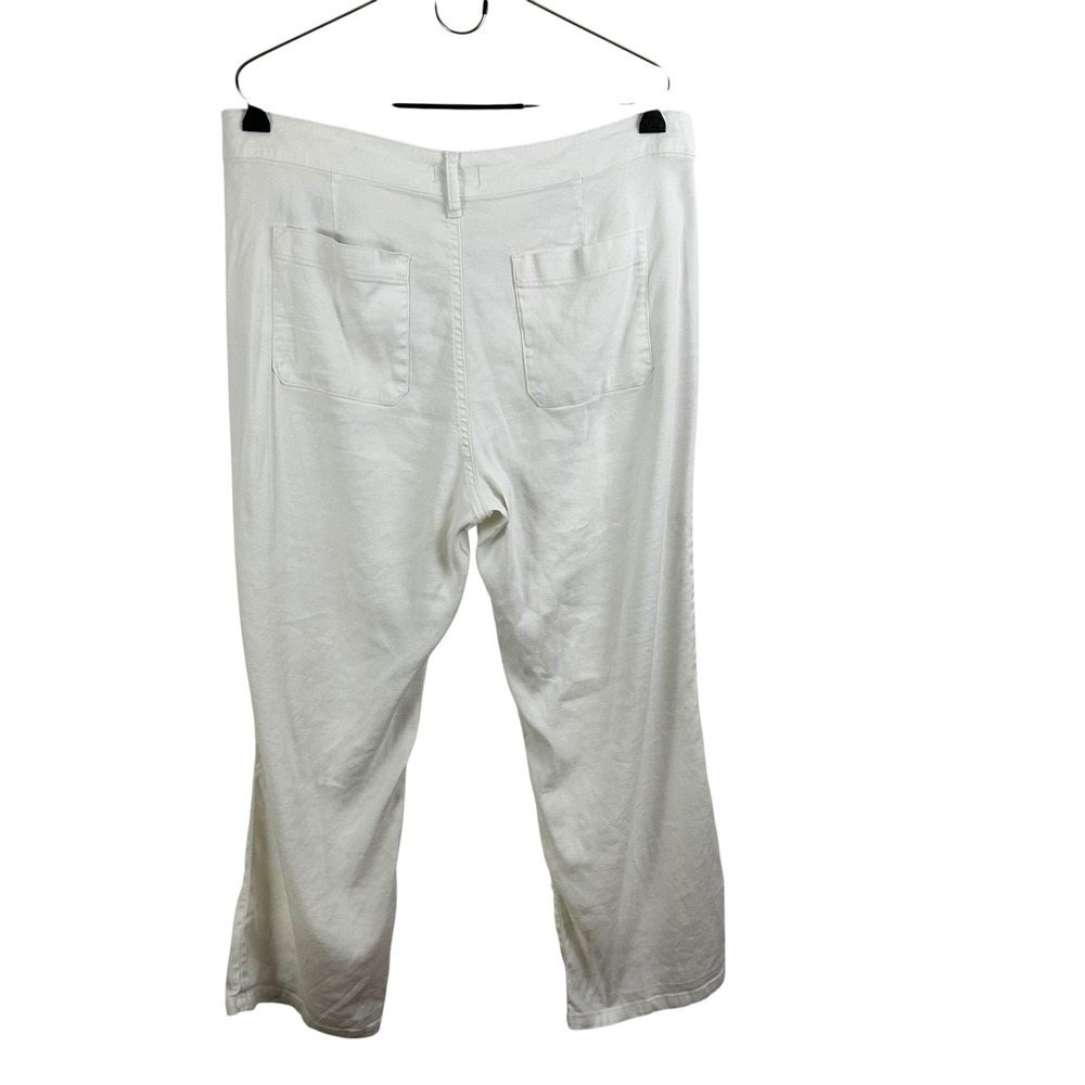 NYDJ White Linen Blend Ankle JEANS PANTS 12 Straight Beach Coastal Summer Casual - Picture 10 of 13